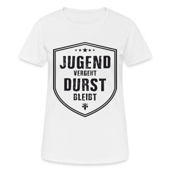 Jugend vergeht Durst bleibt - Frauen T-Shirt atmungsaktiv - Weiß - Vorne - AI Model Female 172 dark (172cm)