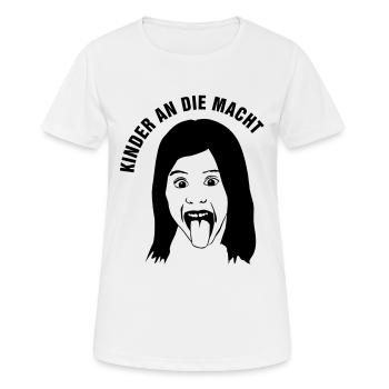 Kinder an die Macht - Frauen T-Shirt atmungsaktiv - Weiß - Vorne - AI Model Female 172 dark (172cm)