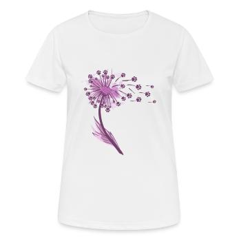 Pissenlit Pusteblume chien patte chien cadeau - T-shirt respirant Femme - blanc - Devant - AI Model Female 172 dark (172cm)