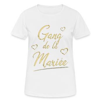 L'équipe de la mariée Cadeau Témoins - T-shirt respirant Femme - blanc - Devant - AI Model Female 172 dark (172cm)