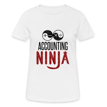 Accounting Ninja - Buchhaltung Finanzen Bilanz - Frauen T-Shirt atmungsaktiv - Weiß - Vorne - AI Model Female 172 dark (172cm)