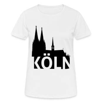 Kölner Dom - Frauen T-Shirt atmungsaktiv - Weiß - Vorne - AI Model Female 172 dark (172cm)