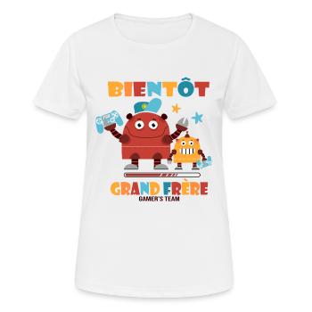 futur grand frère cadeau naissance grossesse - T-shirt respirant Femme - blanc - Devant - AI Model Female 172 dark (172cm)
