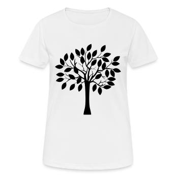 Baum - Frauen T-Shirt atmungsaktiv - Weiß - Vorne - AI Model Female 172 dark (172cm)