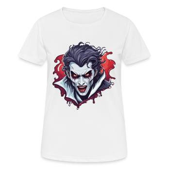 Vampire / Dracula / Suceur de sang / Halloween / Mythe - T-shirt respirant Femme - blanc - Devant - AI Model Female 172 dark (172cm)