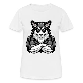 Border Collie Dog Muscles Fitness - Women's Breathable T-Shirt - white - Front - AI Model Female 172 dark (172cm)