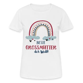 Beste Grossmutter Regenbogen Grossmama Oma Omi - Frauen T-Shirt atmungsaktiv - Weiß - Vorne - AI Model Female 172 dark (172cm)