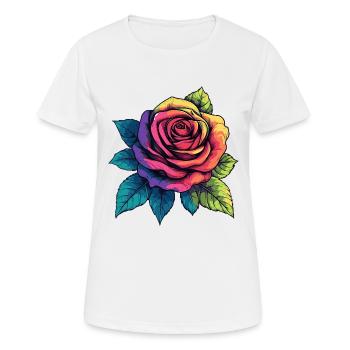 Rose Blume - Frauen T-Shirt atmungsaktiv - Weiß - Vorne - AI Model Female 172 dark (172cm)