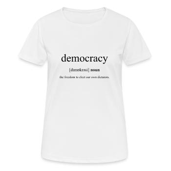 Démocratie (Demokratie) Définition Dictionnaire - T-shirt respirant Femme - blanc - Devant - AI Model Female 172 dark (172cm)