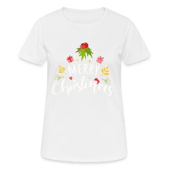 Frohe Weihnachten - Frauen T-Shirt atmungsaktiv - Weiß - Vorne - AI Model Female 172 dark (172cm)