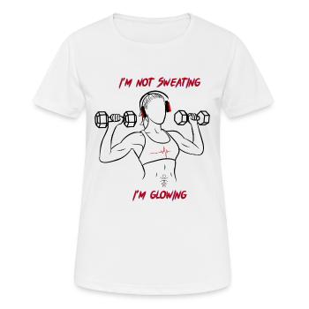 Glänzendes Fitness Girl mit Hanteln - Frauen T-Shirt atmungsaktiv - Weiß - Vorne - AI Model Female 172 dark (172cm)