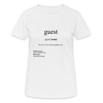 Guest | Gast Definition Dictionary - Frauen T-Shirt atmungsaktiv - Weiß - Vorne - AI Model Female 172 dark (172cm)