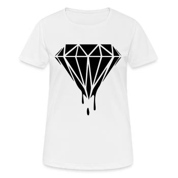 Diamand Schwarz - Frauen T-Shirt atmungsaktiv - Weiß - Vorne - AI Model Female 172 dark (172cm)
