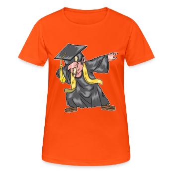 Tupfen Abschlussklasse Abschluss Student - Frauen T-Shirt atmungsaktiv - Neonorange - Vorne - AI Model Female 172 dark (172cm)