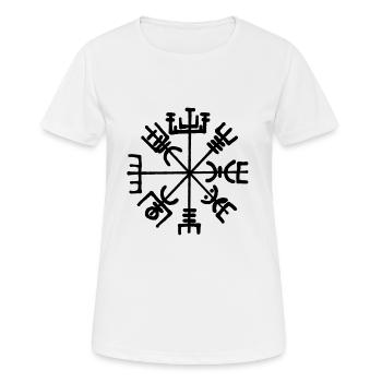 Vegvisir Runen Boussole Futhark Viking noir - T-shirt respirant Femme - blanc - Devant - AI Model Female 172 dark (172cm)