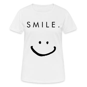 smile - Women's Breathable T-Shirt - white - Front - AI Model Female 172 dark (172cm)