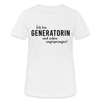 Human Design System Generatorin Sakral Energie - Frauen T-Shirt atmungsaktiv - Weiß - Vorne - AI Model Female 172 dark (172cm)