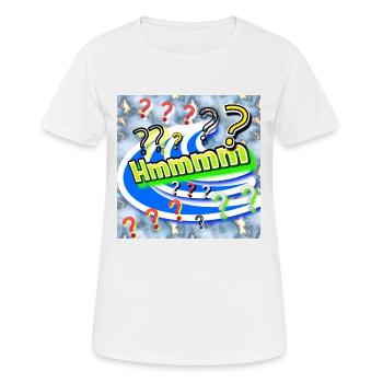 Hmmmm (??) - Boutique WoW - 2023 - T-shirt respirant Femme - blanc - Devant - AI Model Female 172 dark (172cm)