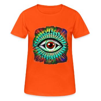 Psychedelic eye - Women's Breathable T-Shirt - neon orange - Front - AI Model Female 172 dark (172cm)