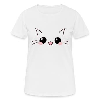 KittyCat - Frauen T-Shirt atmungsaktiv - Weiß - Vorne - AI Model Female 172 dark (172cm)