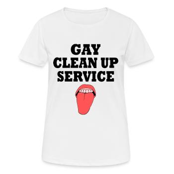 Gay clean up service - Women's Breathable T-Shirt - white - Front - AI Model Female 172 dark (172cm)