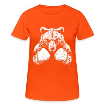 Grizzly Bär Boxen Kämpfer MMA - Frauen T-Shirt atmungsaktiv - Neonorange - Vorne - AI Model Female 172 dark (172cm)
