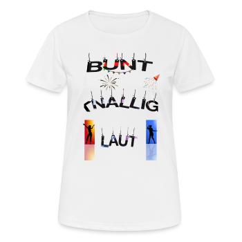 Coloré, criard, bruyant - T-shirt respirant Femme - blanc - Devant - AI Model Female 172 dark (172cm)