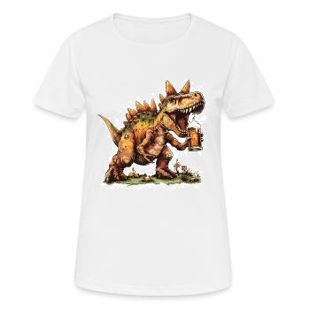 Dinosaur stegosaurus beer - Women's Breathable T-Shirt - white - Front - AI Model Female 172 dark (172cm)