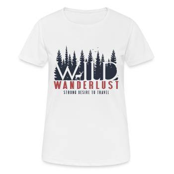 Wanderlust - Frauen T-Shirt atmungsaktiv - Weiß - Vorne - AI Model Female 172 dark (172cm)