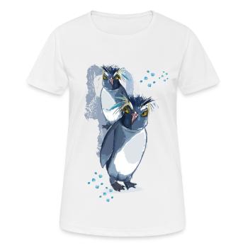 Pinguine - Frauen T-Shirt atmungsaktiv - Weiß - Vorne - AI Model Female 172 dark (172cm)