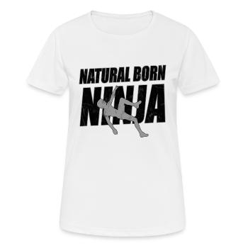 Natural Born Ninja - T-shirt respirant Femme - blanc - Devant - AI Model Female 172 dark (172cm)
