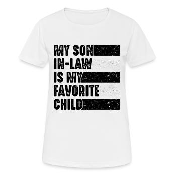 Mon gendre : mon extension bien-aimée de la famille - T-shirt respirant Femme - blanc - Devant - AI Model Female 172 dark (172cm)