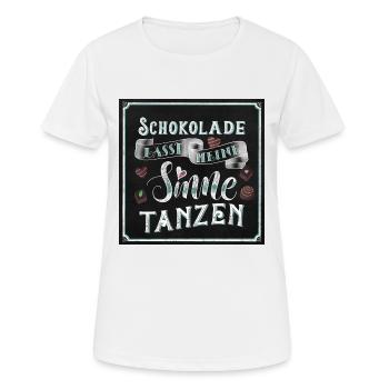 Schokolade - Frauen T-Shirt atmungsaktiv - Weiß - Vorne - AI Model Female 172 dark (172cm)