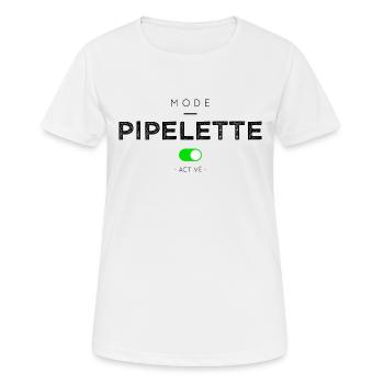 MODE PIPELETTE ACTIVÉ - T-shirt respirant Femme - blanc - Devant - AI Model Female 172 dark (172cm)