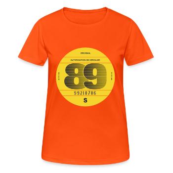 vignette 1989 France rétro vintage voiture - T-shirt respirant Femme - orange néon - Devant - AI Model Female 172 dark (172cm)