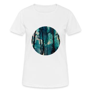 Blue Spheres and Tears I - Frauen T-Shirt atmungsaktiv - Weiß - Vorne - AI Model Female 172 dark (172cm)