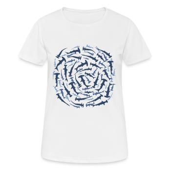 Hammerhaie Taucher - Frauen T-Shirt atmungsaktiv - Weiß - Vorne - AI Model Female 172 dark (172cm)
