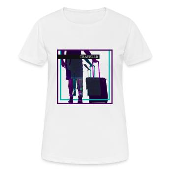 voyageur - T-shirt respirant Femme - blanc - Devant - AI Model Female 172 dark (172cm)