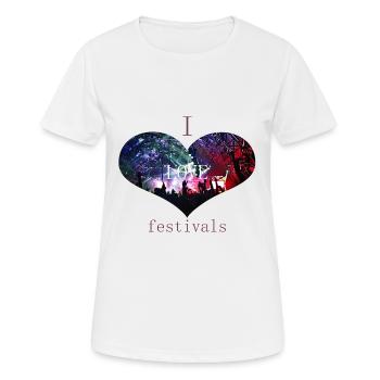 Festival - Frauen T-Shirt atmungsaktiv - Weiß - Vorne - AI Model Female 172 dark (172cm)