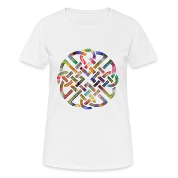 Noeud celtique, logo coloré - T-shirt respirant Femme - blanc - Devant - AI Model Female 172 dark (172cm)