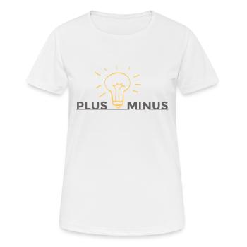 Plus Minus - Frauen T-Shirt atmungsaktiv - Weiß - Vorne - AI Model Female 172 dark (172cm)