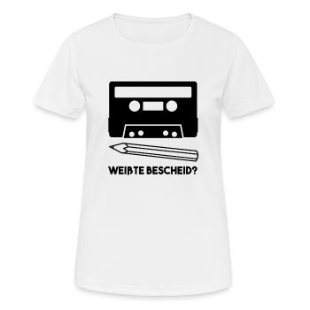 Kassette und Bleistift - Frauen T-Shirt atmungsaktiv - Weiß - Vorne - AI Model Female 172 dark (172cm)