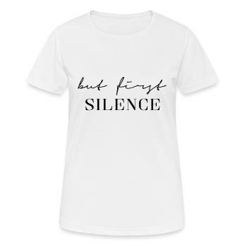 First Silence - Frauen T-Shirt atmungsaktiv - Weiß - Vorne - AI Model Female 172 dark (172cm)