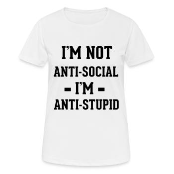 Anti-social - T-shirt respirant Femme - blanc - Devant - AI Model Female 172 dark (172cm)