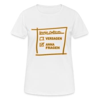 Anna - Frauen T-Shirt atmungsaktiv - Weiß - Vorne - AI Model Female 172 dark (172cm)