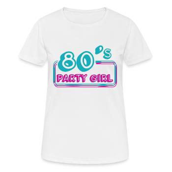 80'S PARTY GIRL - Frauen T-Shirt atmungsaktiv - Weiß - Vorne - AI Model Female 172 dark (172cm)