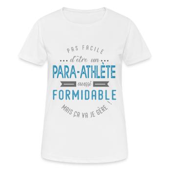 para athlète formidable sportif handicapé - T-shirt respirant Femme - blanc - Devant - AI Model Female 172 dark (172cm)