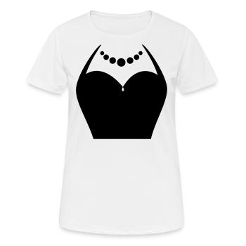 Fasching Karneval Kostüm Frau Dame Kleid Lady - Frauen T-Shirt atmungsaktiv - Weiß - Vorne - AI Model Female 172 dark (172cm)