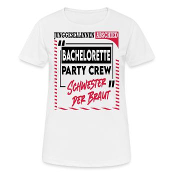 Junggesellinnenabschied Schwester der Braut Sister - Frauen T-Shirt atmungsaktiv - Weiß - Vorne - AI Model Female 172 dark (172cm)