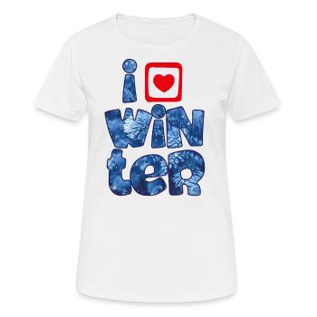 Mots d’hiver avec flocons de neige pour les amateurs d’hiver - T-shirt respirant Femme - blanc - Devant - AI Model Female 172 dark (172cm)